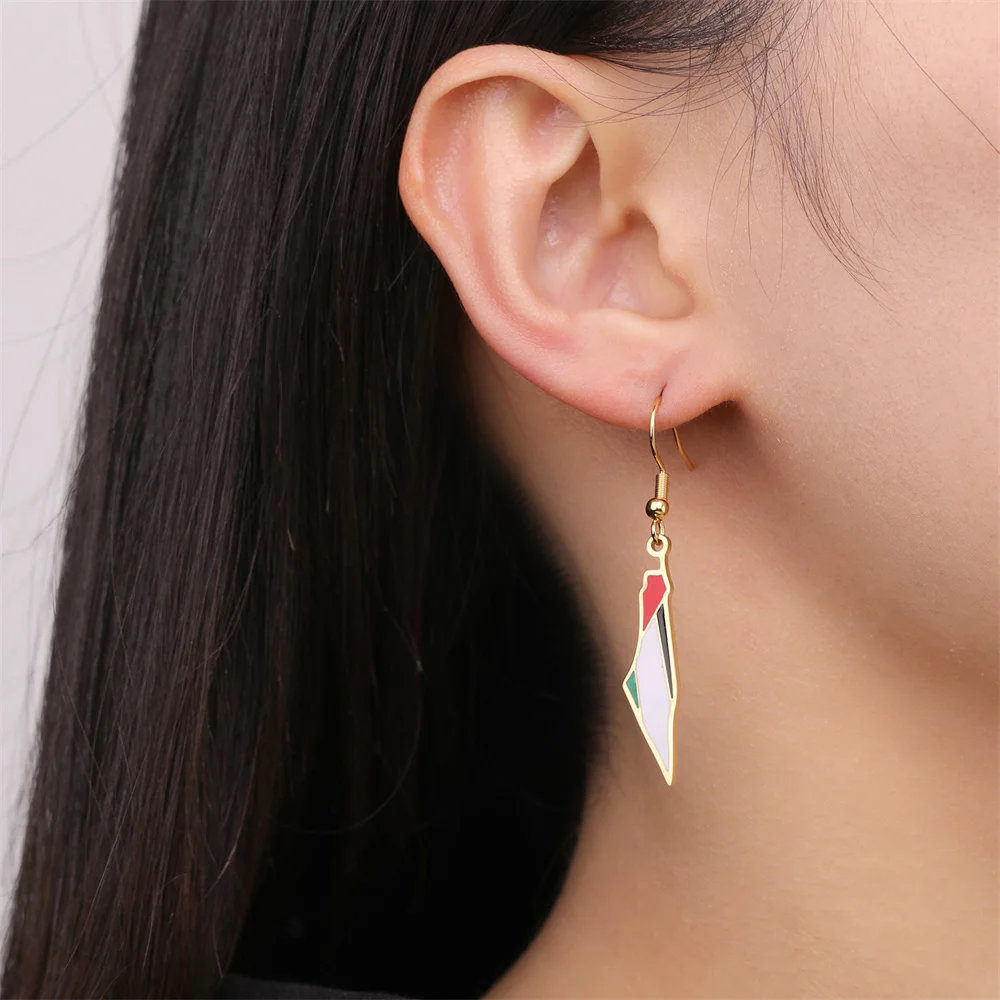 Palestine Map Shaped Earrings