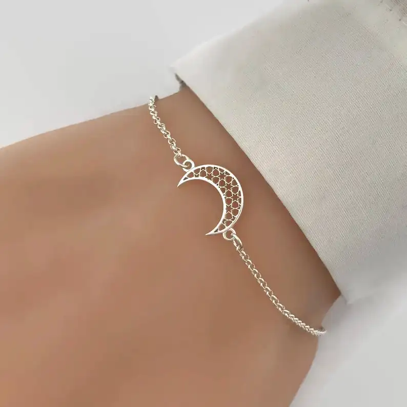 Lunar Elegance Adjustable Crescent Bracelet