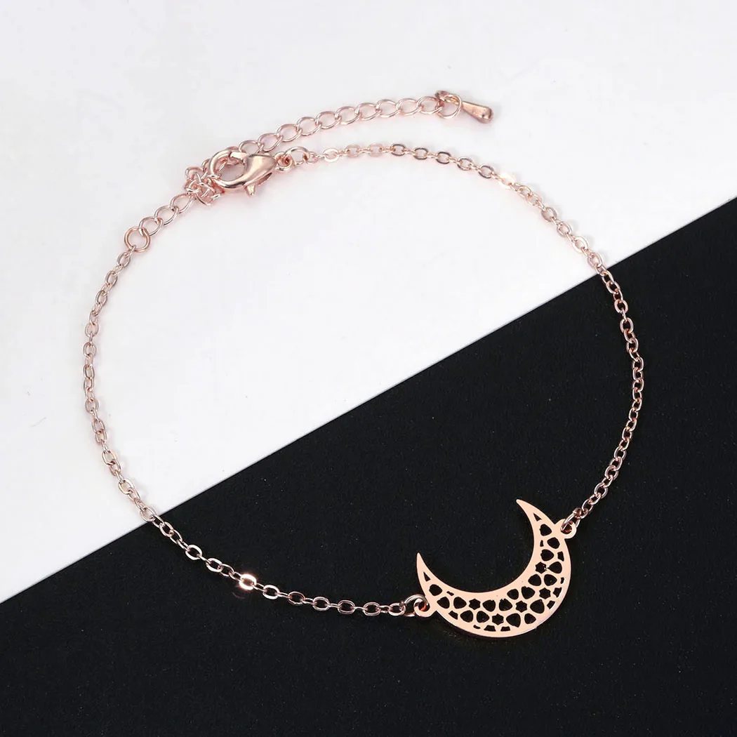 Lunar Elegance Adjustable Crescent Bracelet