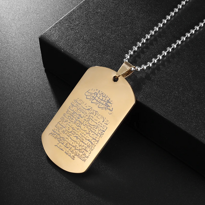 Celestial Script Dog Tag Necklace