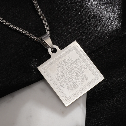 Golden Scripture Square Pendant